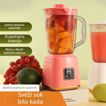 Guoxin prijenosni kućni sokovnik – funkcija cijeđenja, brzina 12001–15000 rpm, kapacitet 801–1000 ml, nehrđajući čelični unutarnji spremnik, ugrađena baterija