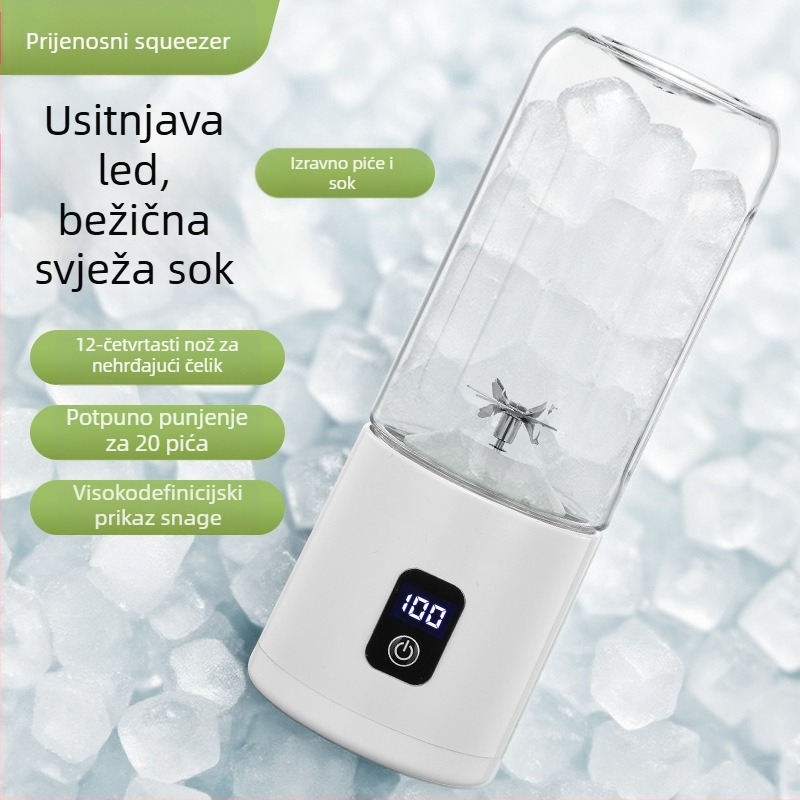 Prijenosna čaša za sok 500 ml, ugrađena baterija, 35W, 18001–20000 rpm, 5+ oštrica, LCD zaslon
