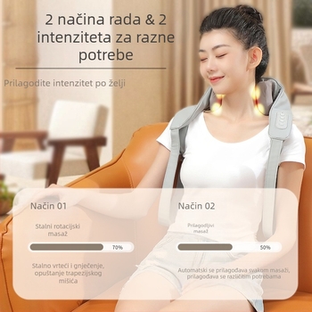 Bei Li – Šal za masažu ramena i vrata, 6 glava, infracrvena terapija, tajmer, model BL-JSS-317