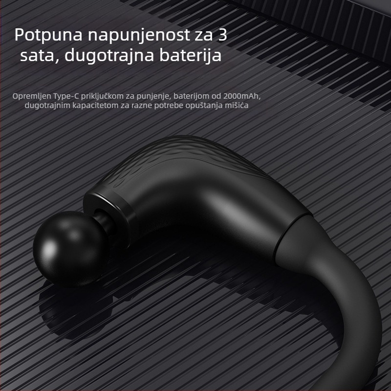 Ručni fascia masažer s 4 glavama, kefni motor, 5+ brzina, ugrađena baterija 1200–2000 mAh, niski šum 36–45 dB