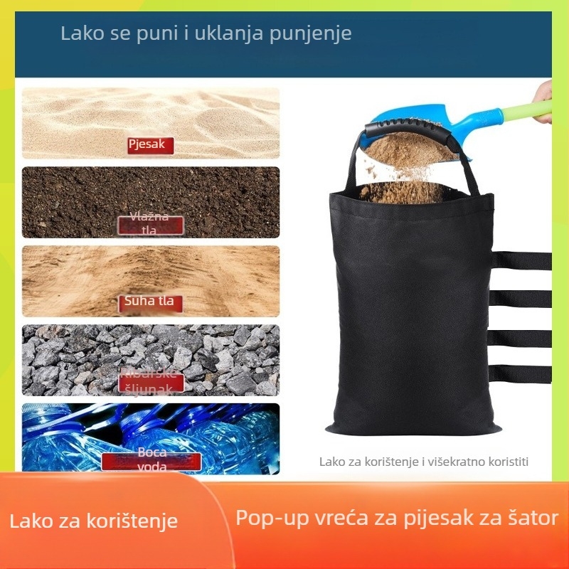 Bajiena Torba s pijeskom za šator – Vodootporna tkanina 600D Oxford, Model BJN-101, Fiksna vreća za šatore