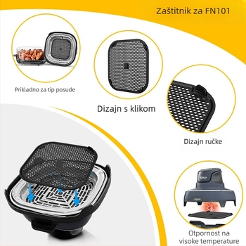 Dodatak za aparat za prženje na zrak: silikonska ploča protiv ulja s dvostrukom zonom za Ninja FN101 – materijal silikon, moderan jednostavan stil, lansirano 2025.3