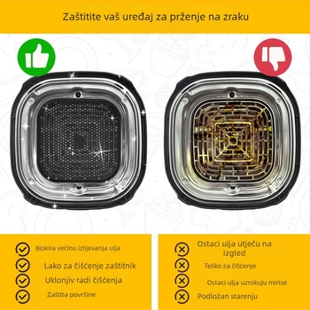Dodatak za aparat za prženje na zrak: silikonska ploča protiv ulja s dvostrukom zonom za Ninja FN101 – materijal silikon, moderan jednostavan stil, lansirano 2025.3