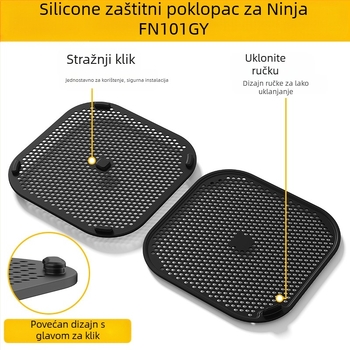 Dodatak za aparat za prženje na zrak: silikonska ploča protiv ulja s dvostrukom zonom za Ninja FN101 – materijal silikon, moderan jednostavan stil, lansirano 2025.3