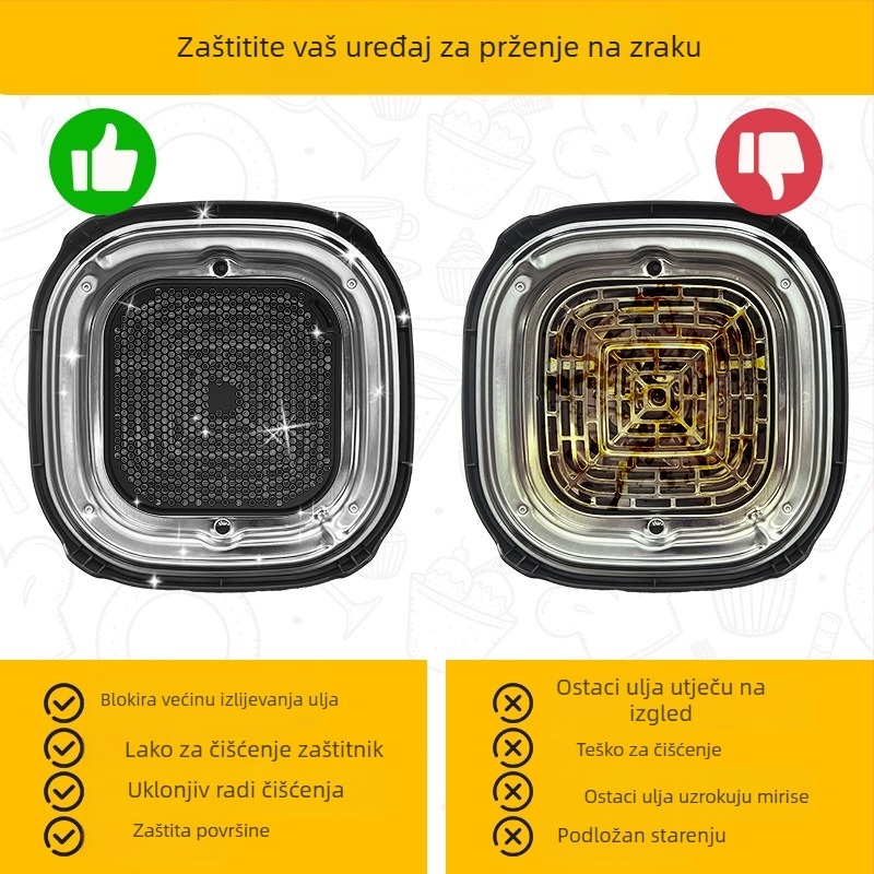 Dodatak za aparat za prženje na zrak: silikonska ploča protiv ulja s dvostrukom zonom za Ninja FN101 – materijal silikon, moderan jednostavan stil, lansirano 2025.3