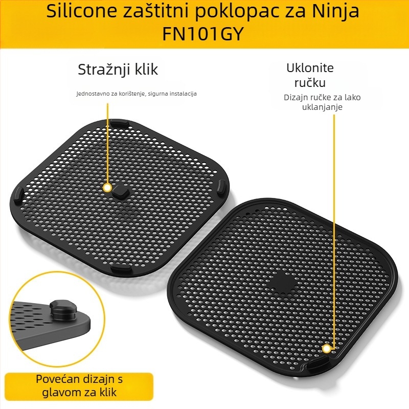 Dodatak za aparat za prženje na zrak: silikonska ploča protiv ulja s dvostrukom zonom za Ninja FN101 – materijal silikon, moderan jednostavan stil, lansirano 2025.3