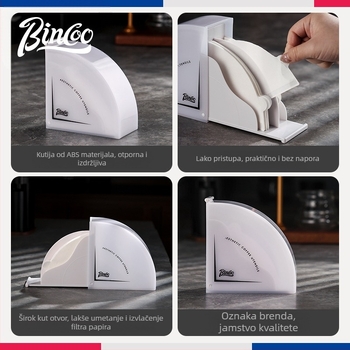 Bincoo ABS kutija za papirnate filtre za kavu V60 – držač papirnih filtera, zaštita od prašine, za kućnu ili kafić upotrebu