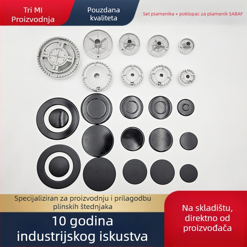 Željezni poklop za plinsku ploču + set raspodjeljivača plamena — ručna ugradnja • Marka: threemi • Model: Flat fire cover + flame distributor set • Neto težina: 500 g