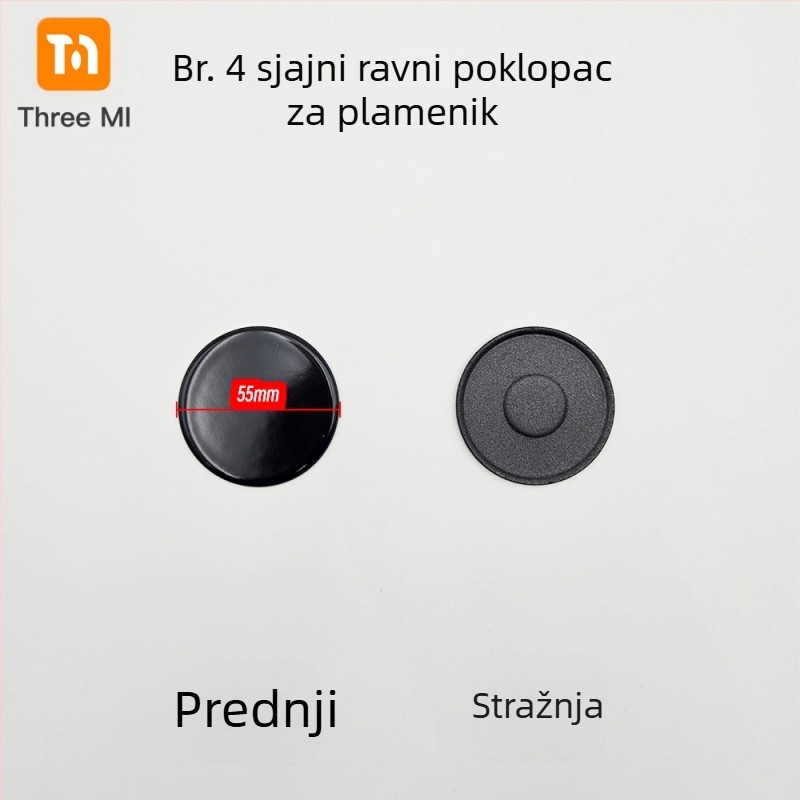 Željezni poklop za plinsku ploču + set raspodjeljivača plamena — ručna ugradnja • Marka: threemi • Model: Flat fire cover + flame distributor set • Neto težina: 500 g