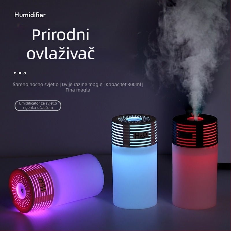 Automobilski ovlaživač s aromom i pročišćivačem zraka, plastično kućište, USB 5V, 2–5W