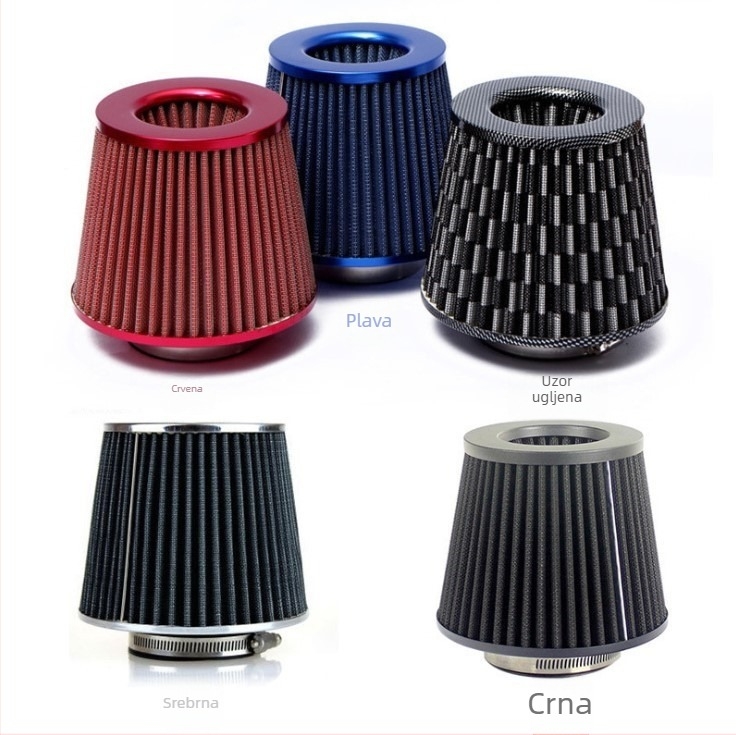 Auto zračni filter Mushroom Head, marka ryanstar racing, unutarnji promjer 12 mm, promjer usisne cijevi 76 mm, univerzalni model