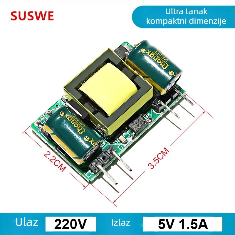 SUSWE Ploča napajanja s prekidačem za grijanje jastuka sjedala, ugrađeni modul, izlaz 24V/12V, 88% učinkovitost, masa 202 g, zaštita razine II