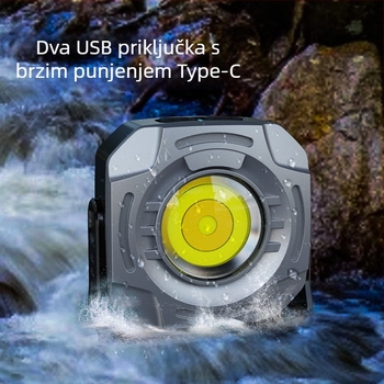 LED ručna kamping svjetiljka za fotografiranje, 8W, 3.7V, USB punjiva, prekidač na pritisak