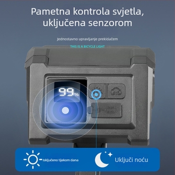 Shark Dragon prednje svjetlo za bicikl – pametan senzor svjetla, USB punjenje, digitalni zaslon, za noćnu vožnju cestama i planinskim terenima