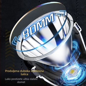 Punoprivredna LED čelna lampica s Type-C punjenjem — 10W, 1200mAh, nosiva glava, snop 200–500 m