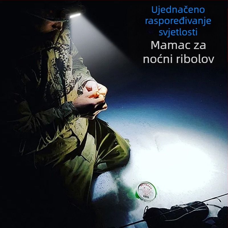 Čelna svjetiljka s magnetskim COB dvostrukim izvorom svjetla, punjiva, 10W, 1200 mAh, domet 100–200 m