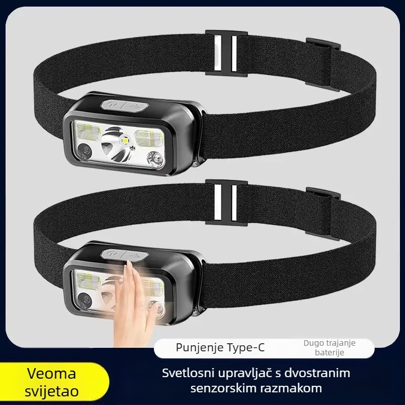 Napajana LED čelna lampica za vanjsku upotrebu s pokretnim senzorom, domet 15 m, trajanje 4,5 h, model YD-2326