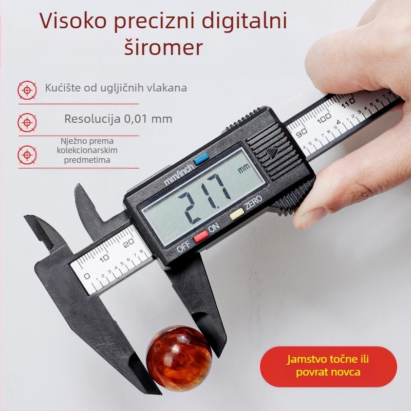 Enjoy digitalni mjerni kaliper od nehrđajućeg čelika s dubinskom šipkom, raspon mjerenja 0–150 mm