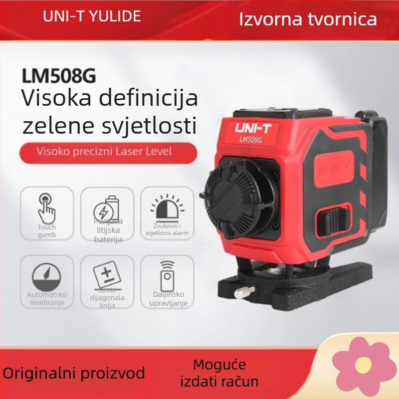 Youlide laserski niveli LM508G/LM512G/LM516G – višelinijski (8/12/16 linija), domet 0–30 m