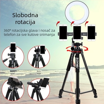 ZoMei stativ s 3D glavom, aluminijska legura, 4-sekcijske noge, nosivost 2–5 kg, pločica za brzo oslobađanje
