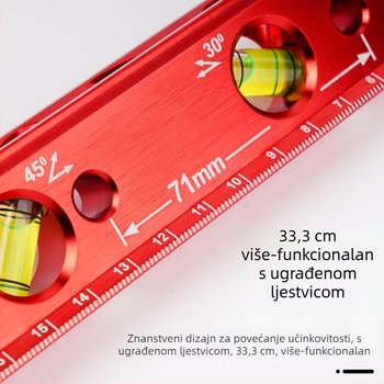 Nivela s jakim magnetom, odljevno kućište, 4 mjehurića, za ugradnju cijevi