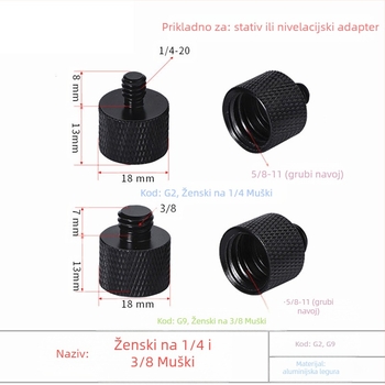 Laser razina s adapterom za stativ: 1/4 okretaja, 5/8 vijak, 3/8 spoj, infracrveni laser