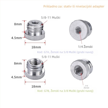 Laser razina s adapterom za stativ: 1/4 okretaja, 5/8 vijak, 3/8 spoj, infracrveni laser