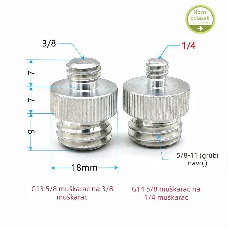 Laser razina s adapterom za stativ: 1/4 okretaja, 5/8 vijak, 3/8 spoj, infracrveni laser