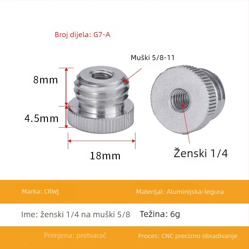Laser razina s adapterom za stativ: 1/4 okretaja, 5/8 vijak, 3/8 spoj, infracrveni laser