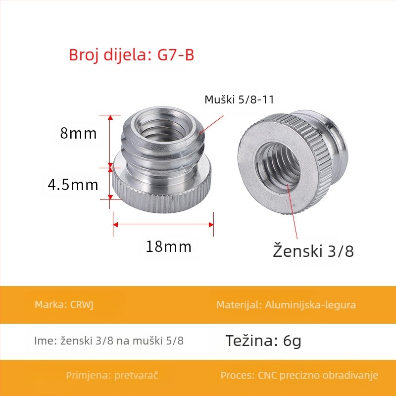 Laser razina s adapterom za stativ: 1/4 okretaja, 5/8 vijak, 3/8 spoj, infracrveni laser