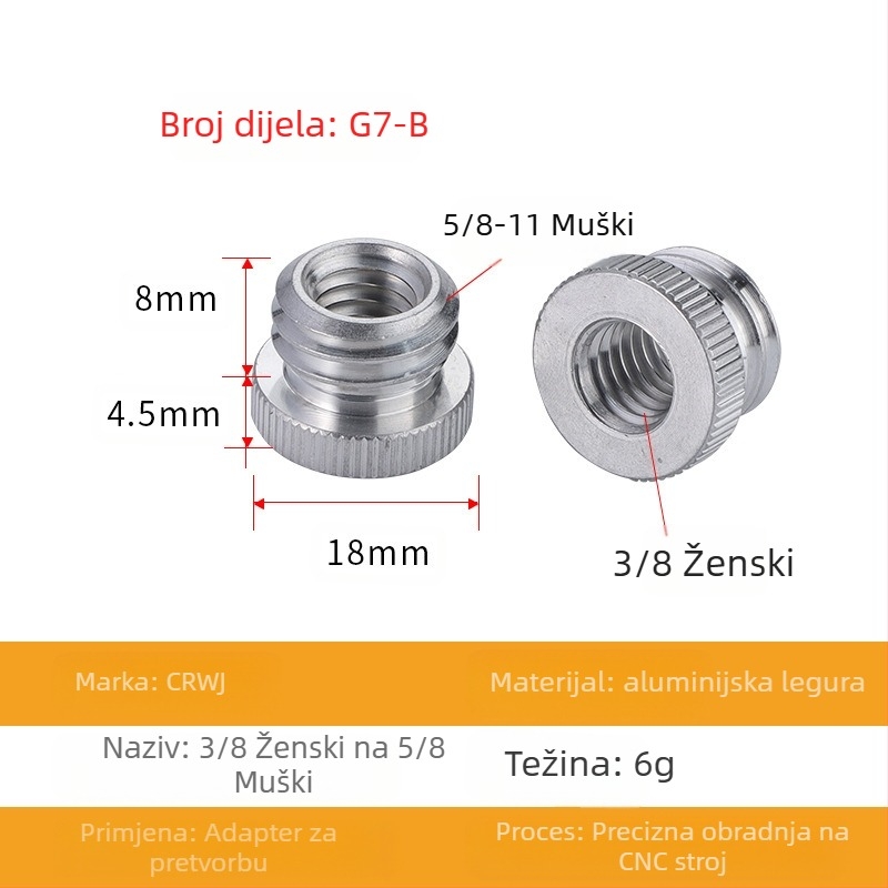 Laser razina s adapterom za stativ: 1/4 okretaja, 5/8 vijak, 3/8 spoj, infracrveni laser