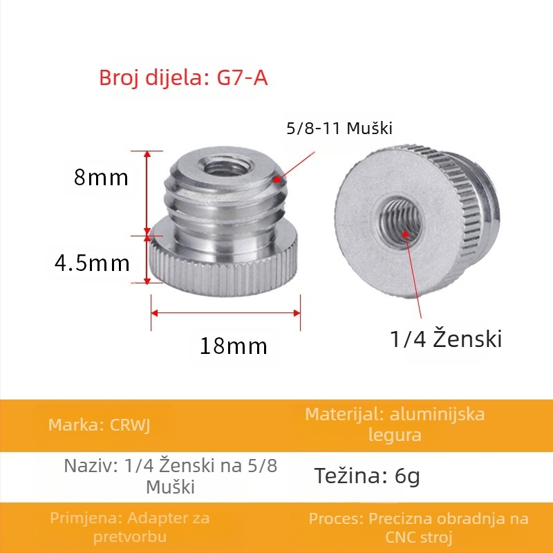 Laser razina s adapterom za stativ: 1/4 okretaja, 5/8 vijak, 3/8 spoj, infracrveni laser