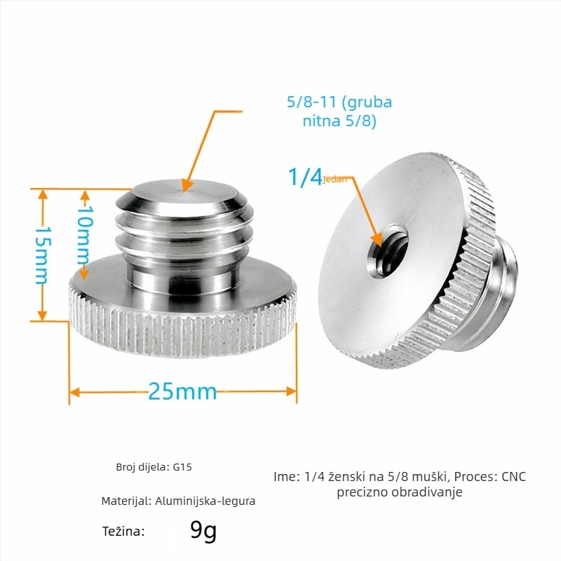 Laser razina s adapterom za stativ: 1/4 okretaja, 5/8 vijak, 3/8 spoj, infracrveni laser