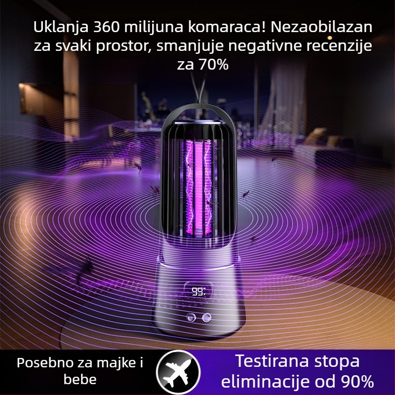 Električni ubojica komaraca za kućnu upotrebu, tih rad, pokrivenost do 10 m², ručni električni šok, bez ugrađene baterije