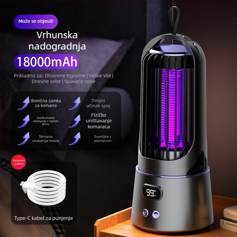 Električni ubojica komaraca za kućnu upotrebu, tih rad, pokrivenost do 10 m², ručni električni šok, bez ugrađene baterije