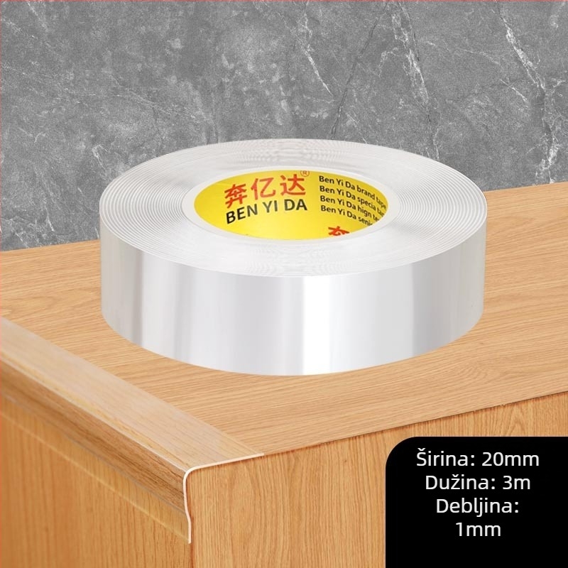 Akrilna traka za zaštitu ugla stola, jednostrano nano-ljepljivo, vodootporna, bez šavova, prozirna