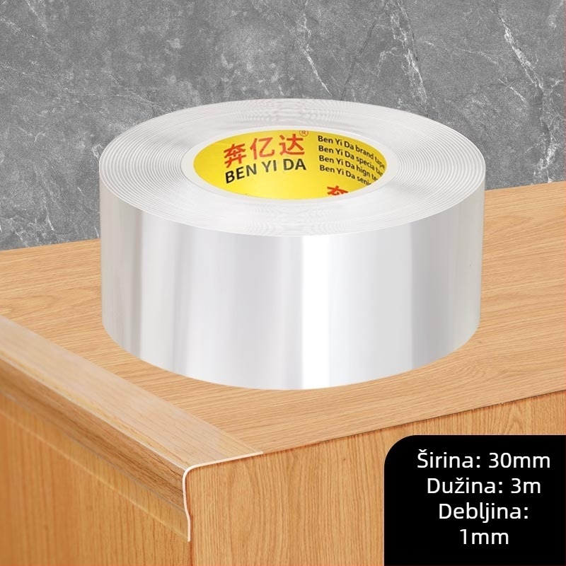 Akrilna traka za zaštitu ugla stola, jednostrano nano-ljepljivo, vodootporna, bez šavova, prozirna