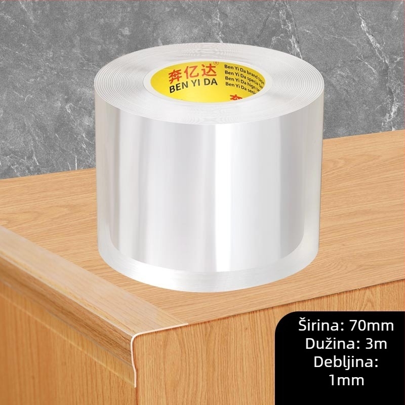 Akrilna traka za zaštitu ugla stola, jednostrano nano-ljepljivo, vodootporna, bez šavova, prozirna