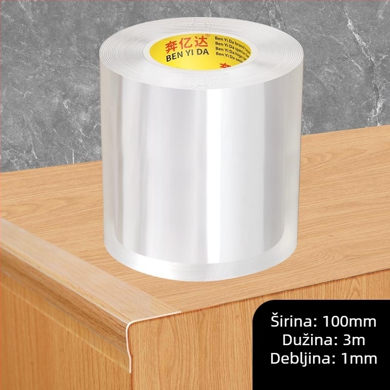 Akrilna traka za zaštitu ugla stola, jednostrano nano-ljepljivo, vodootporna, bez šavova, prozirna