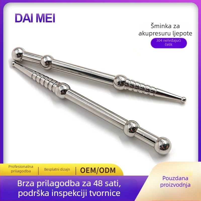 Daimei masazna štapić od nehrđajućeg čelika za meridijane i akupunkturne točke, 140×12 mm, 58 g