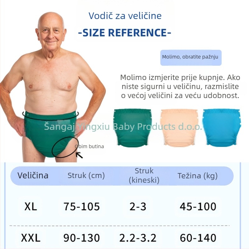 Odrasle gaćice protiv inkontinencije, ponovno upotrebljive pull-up gaćice, zaštita od propuštanja, 100% pamuk, marka Baby Show, izlazak jeseni 2025