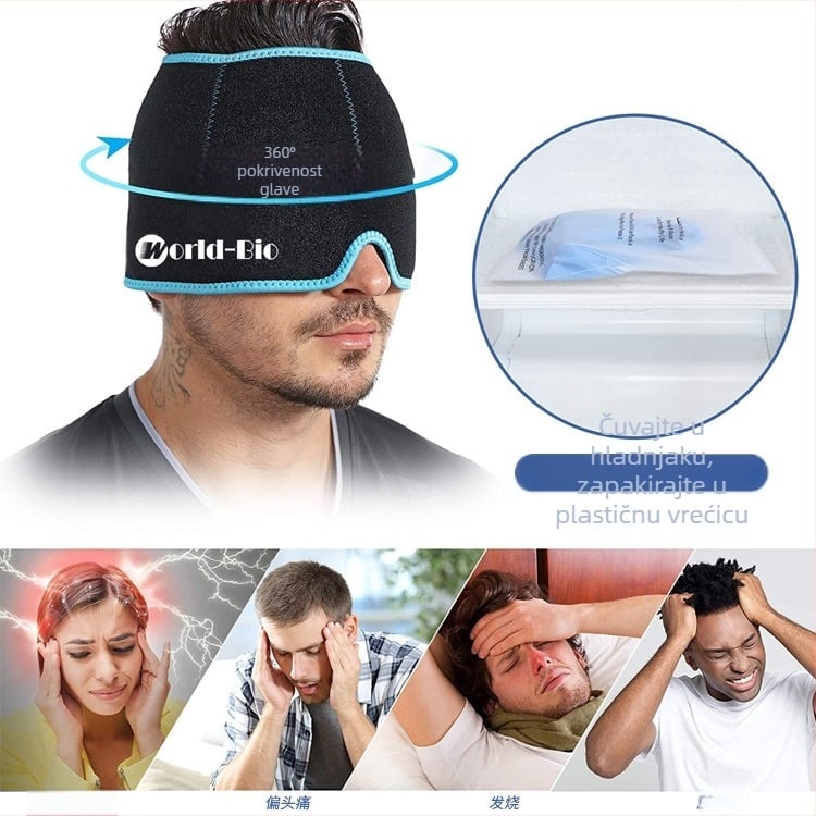 Gel ledena kapa za glavu za hlađenje i fizioterapiju | Najlon materijal, gel punjenje, 860 g