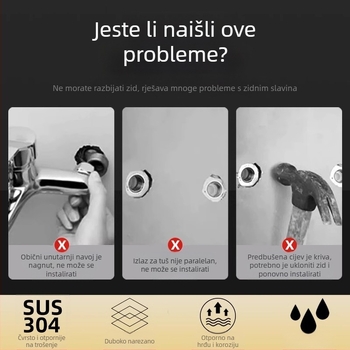 Univerzalna zakrivljena tuš glava od nehrđajućeg čelika 304, moderni jednostavan stil, marka Win the domineering