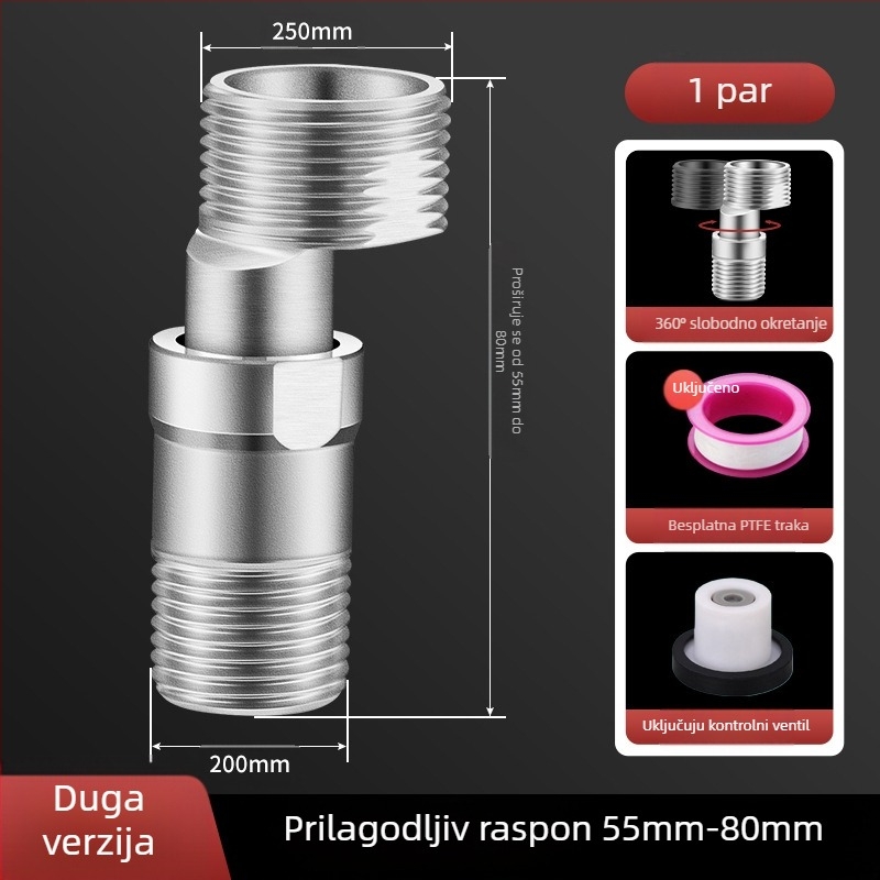 Univerzalna zakrivljena tuš glava od nehrđajućeg čelika 304, moderni jednostavan stil, marka Win the domineering