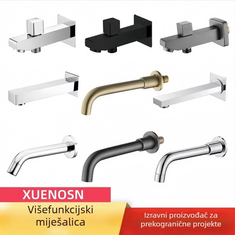 Skriti bakreni izljev za tuš i umivaonik s navojem, spojem, 6 MPa, 1–80°C, moderni stil