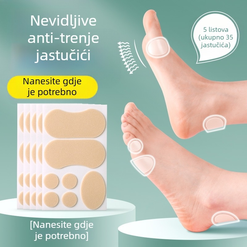 Jastučići za petu cipela – otporni na habanje, nevidljivi protuklizni flasteri; pogodni za tenisice, čizme, sandale, svakodnevne i radne cipele; ljeto, zima, proljeće i jesen