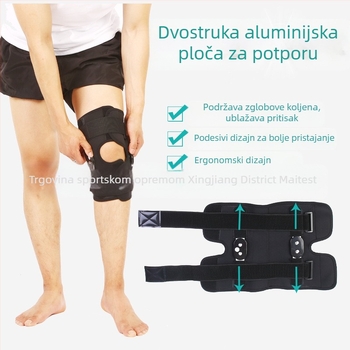 Osnovna koljena zaštita s nosačem od aluminijske legure, podesivom Velcro trakom i stabilizatorom zgloba