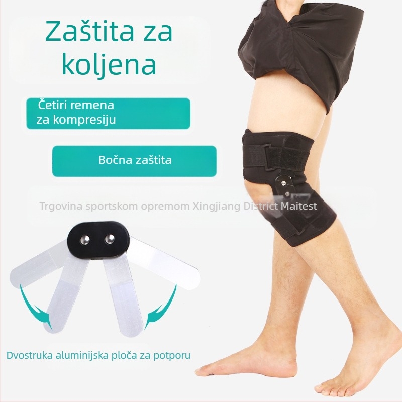 Osnovna koljena zaštita s nosačem od aluminijske legure, podesivom Velcro trakom i stabilizatorom zgloba
