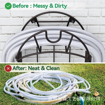 Željezni držač za vrtne crijevo s košem za pohranu – teški držač, stolno skladištenje (Iron, Desktop storage, Hansen, 2023)