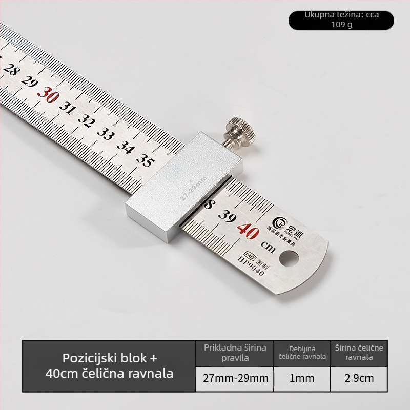 Hongpai čelično ravnalo – blok za pozicioniranje s kliznim vodičem za drvetarsku obradu